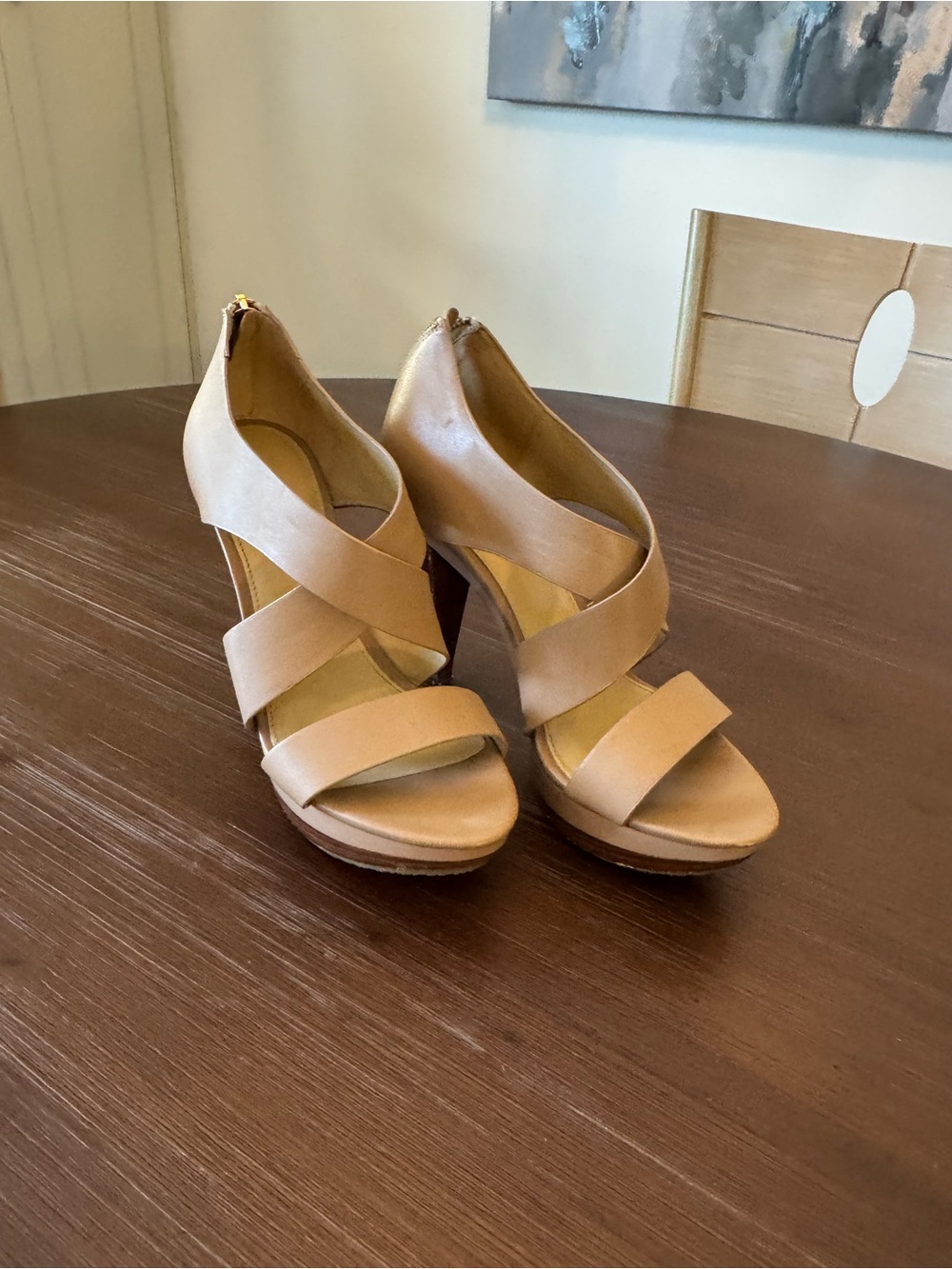 Michael Kors Women’s Nude Strappy Platform Heels